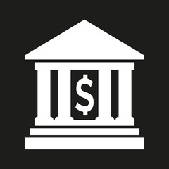 Icon of Bank on black background.