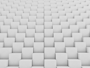 Obraz premium Białe pudełka ułożone ściany streszczenie tło