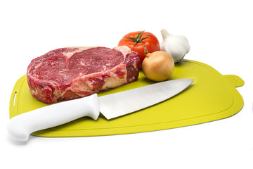 Steak knife and cuting mat
