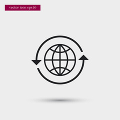 Globe icon simple business vector sign
