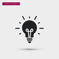 Bulb icon simple idea business vector sign