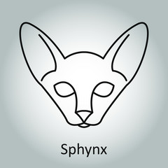 Sphinx. Sphinx cat. Web banner. Vector illustration.