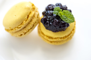 Blueberry topped macaroon