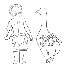 Cute kid line art 06. Good use for symbol, logo, web icon, mascot, sign, coloring book, or any design you want.