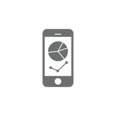 Fototapeta na wymiar phone with a chart icon. Simple element illustration. Business icons universal for web and mobile
