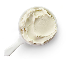 bowl of cream cheese