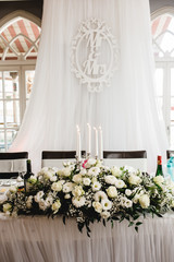 Fototapeta na wymiar wedding flowers bride bouquet rings