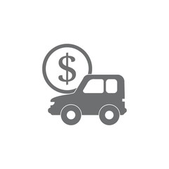 car with dollar sign icon. Simple element illustration. Business icons universal for web and mobile