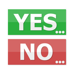 Yes and No buttons. Vector illustration