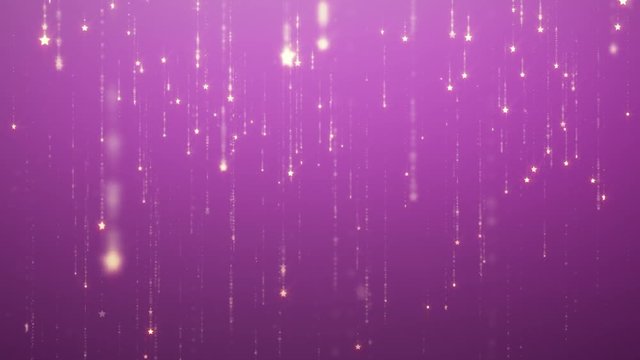falling sparkle rain glamor background for led screens. golden stars fall and disappear animation with particles. Motion background for hollyday in 4k
