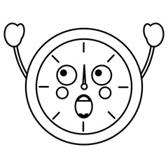 Fototapeta premium suprised clock kawaii icon image vector illustration design 