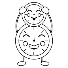 clocks kawaii icon image vector illustration design 