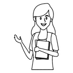 Young woman student cartoon icon vector illustration graphic design