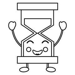 happy hourglass kawaii icon image vector iilustration design 