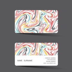 Vintage business card template design. With inspiration from the abstract. Contact card for company. Two sided on the gray background. Vector illustration. 