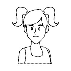 Woman face smiling cartoon icon vector illustration graphic design