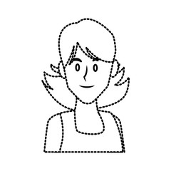 Woman face smiling cartoon icon vector illustration graphic design