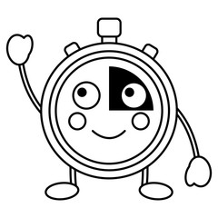 happy chronometer kawaii icon image vector iilustration design 