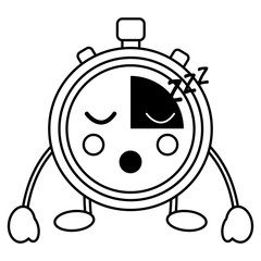 chronometer sleeping  kawaii icon image vector iilustration design 