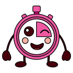 happy chronometer kawaii icon image vector illustration design 