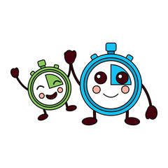 chronometers kawaii icon image vector illustration design 