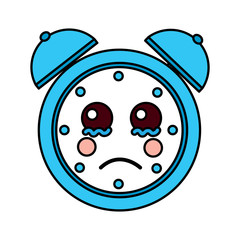 sad clock kawaii icon image vector illustration design 