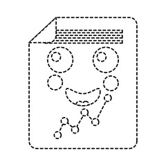 happy graph chart kawaii icon image vector illustration design  black dotted line