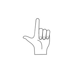 hand sign point up icon. Hands sign elements concept and web apps. Thin line  icon for website design and development, app development. Premium icon
