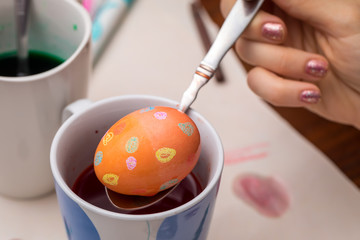 Spotted Orange Easter Egg