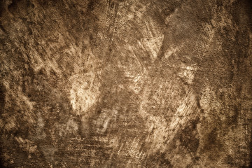 Fototapeta na wymiar Painted concrete plaster wall background sepia vignette texture surface photo