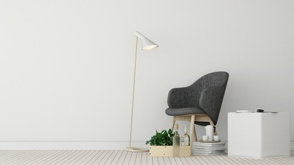 The interior hotel relax space 3d rendering