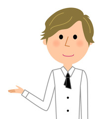 カフェ　スタッフ　店員　誘導