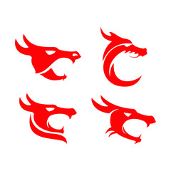 dragon head with red colour