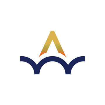 letter A bridge logo design