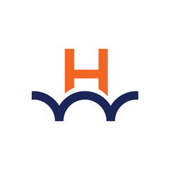 Fototapeta premium H letter bridge logo design