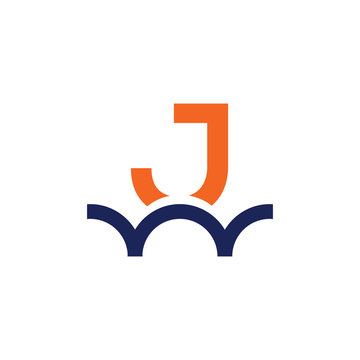 J letter bridge logo design