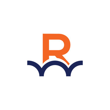 R letter bridge logo design
