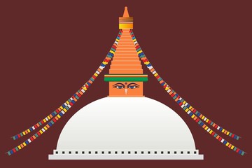 The Great Boudhanath Stupa in Kathmandu, Nepal - obrazy, fototapety, plakaty