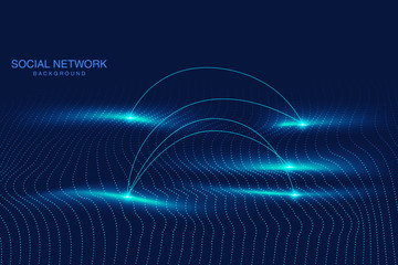 Vector technology blue lines and abstract background
