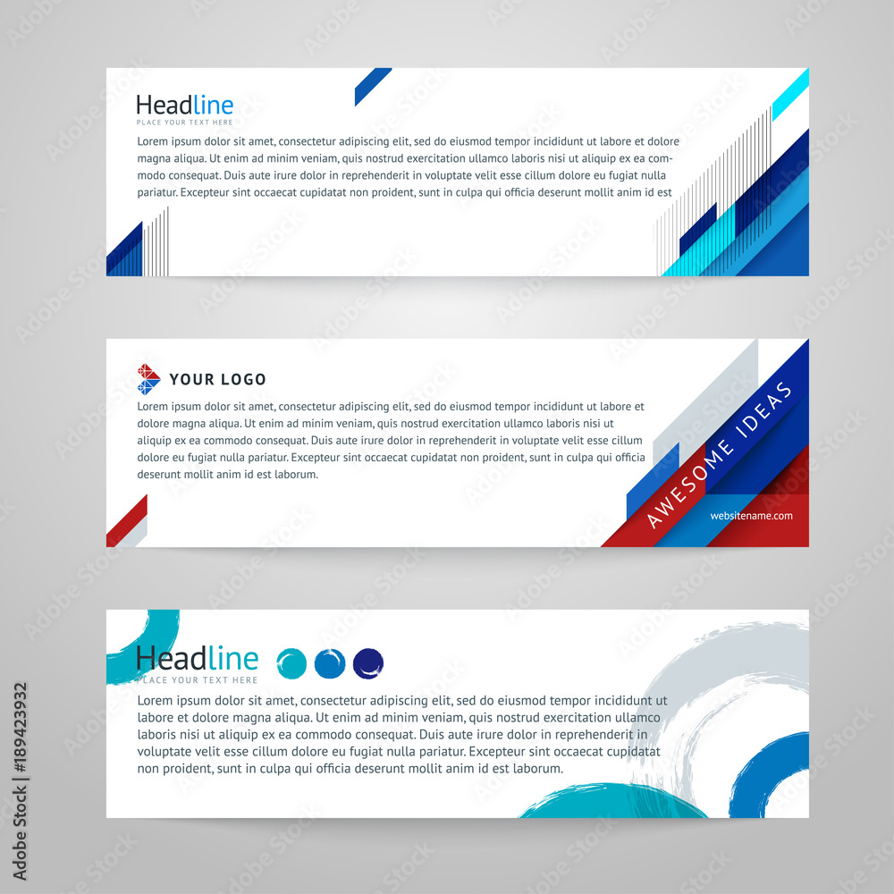 Wall mural vector set of abstract design templates horizontal banner