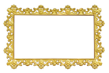 Vintage picture frame isolated with clipping path.