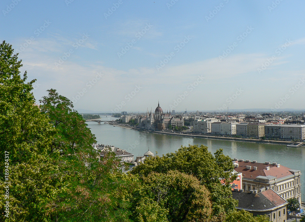 Wall mural day time view of budapest, hungary