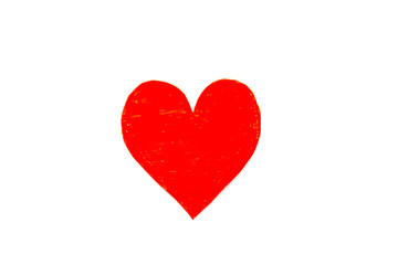 Paper red heart with White Pastel plastic texture background. Valentine concept. Minimal concept. Copy space
