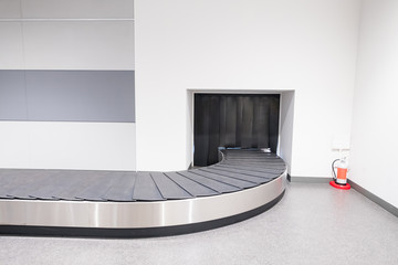 Baggage conveyor belt in airport