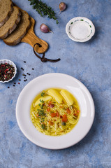 Soup with pasta and vegetables