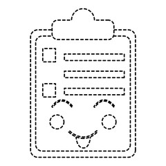 paper sad clipboard kawaii character cartoon vector illustration sticker design