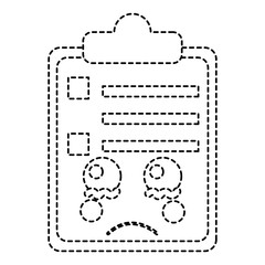 paper cry clipboard kawaii character cartoon vector illustration sticker design