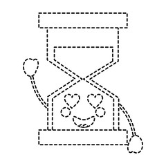 hourglass time love kawaii character vector illustration sticker design