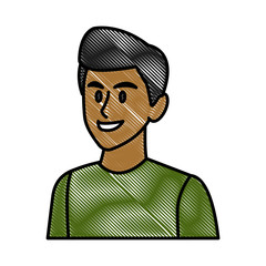 Young man face cartoon icon vector illustration graphic design