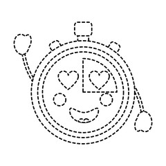 kawaii chronometer speed timer cartoon character vector illustration sticker design